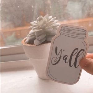 This is a cute jar that says y’all